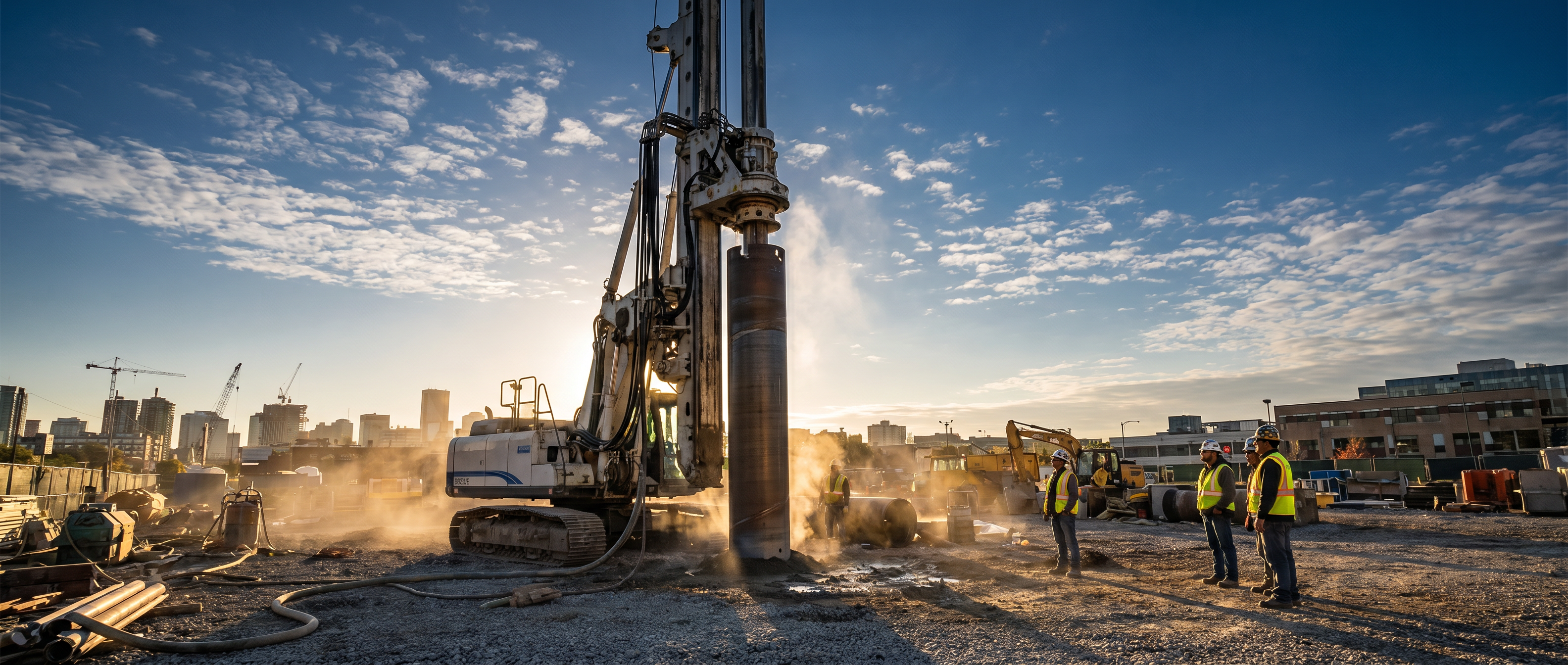 Micropile drilling operation